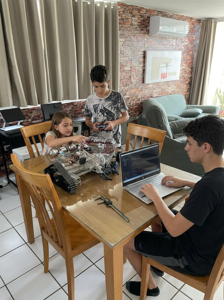 Niños explorando robótica y tecnología en EXPLORA